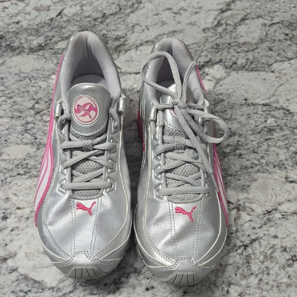 Puma Shoes - Puma Silver and Pink Performance Sneakers